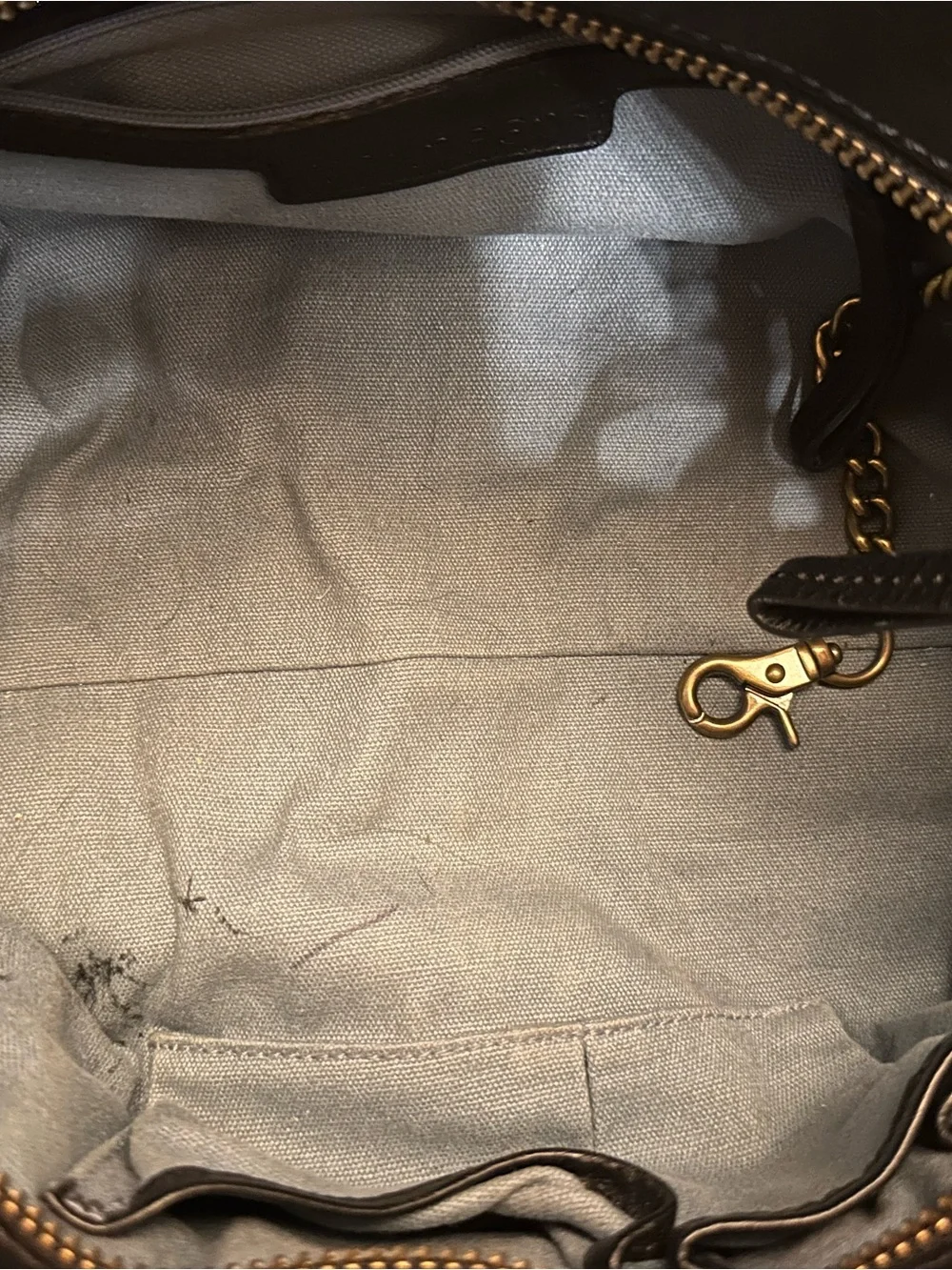 Lockheart Black Shoulder Bag with Gold Accent